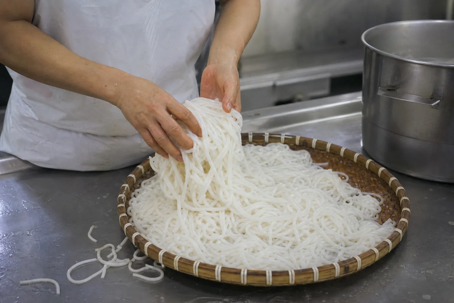 Fresh rice noodles made in house